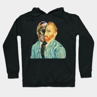 Surreal Van Gogh portrait with skeleton Hoodie